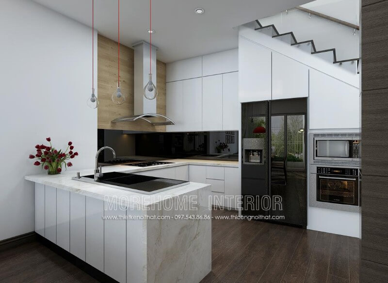 Thiết kế tủ bếp cho chung cư phong cách hiện đại đầy tinh tế Thiết kế và sản xuất tủ bếp đẹp
