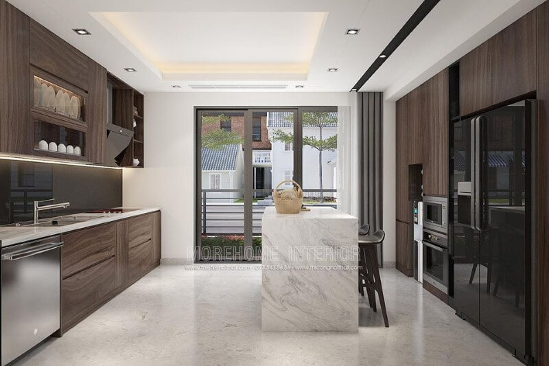 Trang trí phòng bếp ấn tượng với ý tưởng tận dụng tối đa nguồn sáng nhưng không ảnh hưởng phong thủy. Những mẫu thiết kế phòng bếp đẹp, hiện đại
