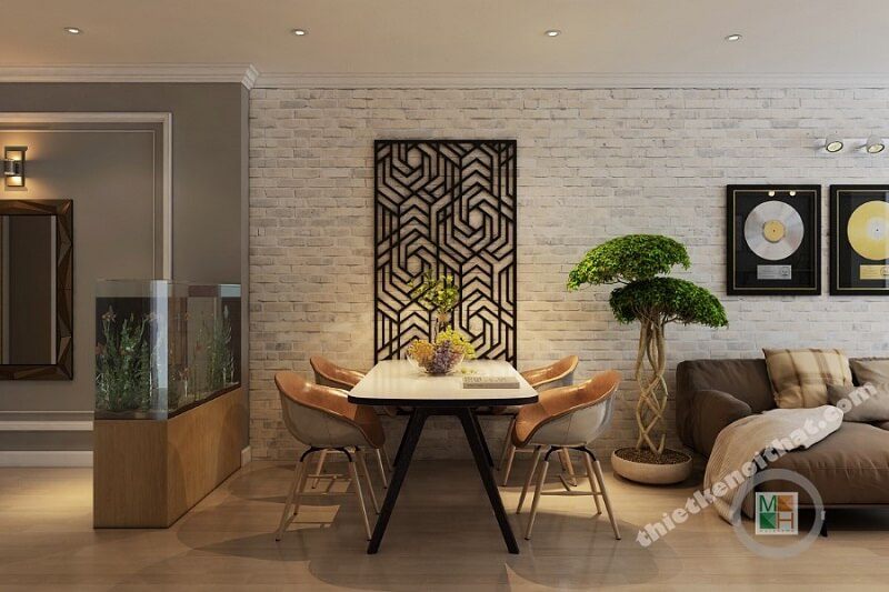 Mẫu thiết kế bàn ăn đẹp cho phòng ăn chung cư.